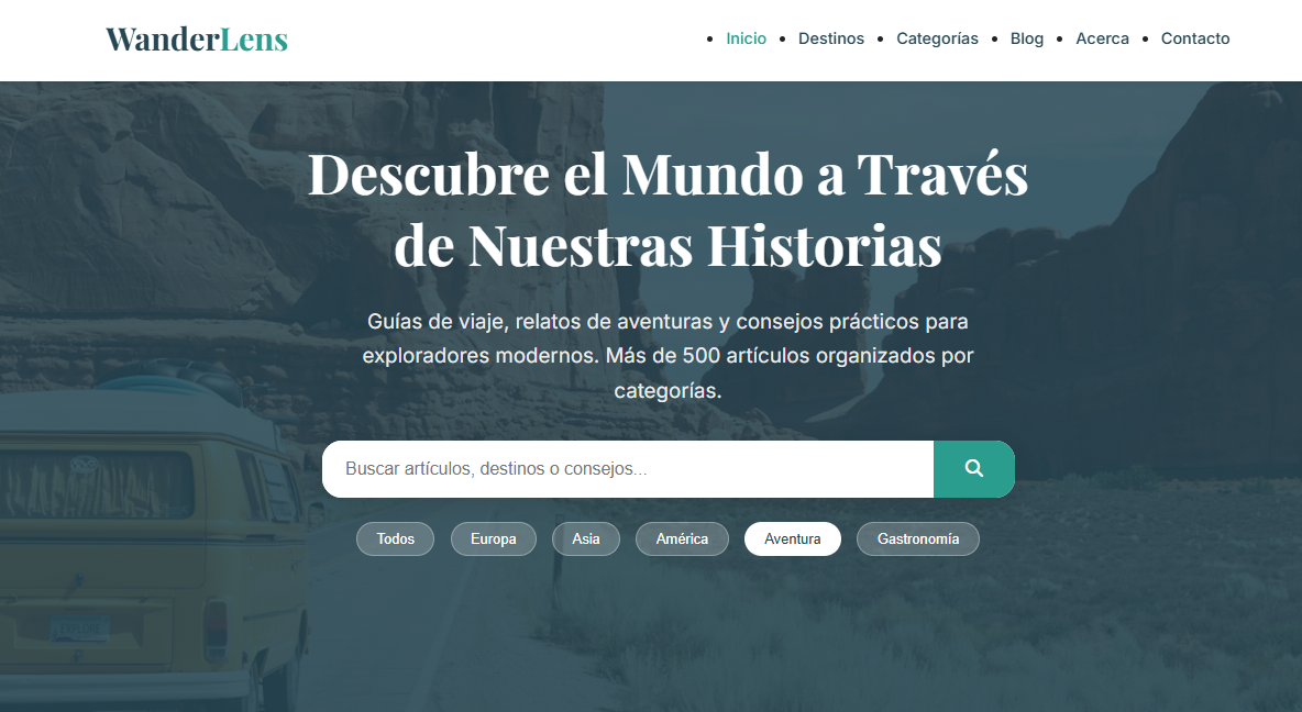 TravelWorld Blog - Blog de viajes demo